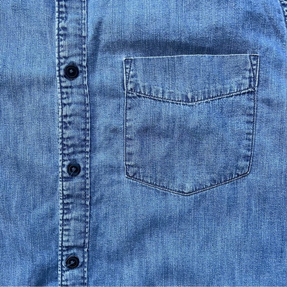 Chambray Shirt with Embroidered Palm Tree - Picture 7 of 8